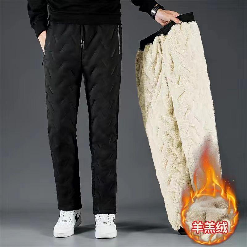 Quần Cashmere, Lót Lông Cừu, Dày Dặn, Giữ Nhiệt, Quần Jogger Thường Ngày Dáng Rộng, Ngoại Cỡ Siêu, Hợp Xu hướng, Dành Cho Nam 4