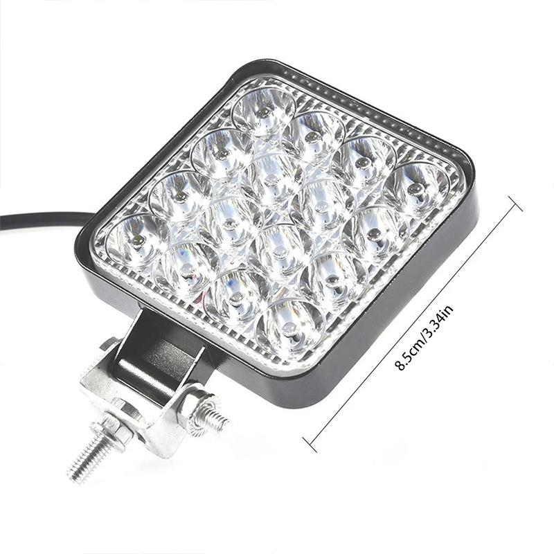 Product Introduction of Thanh đèn led làm việc, Chống thấm nước, Đèn pha vuông, 48W, 12V-24V, Thích hợp cho xe tải, Đèn lái xe ban đêm đường địa hình 20