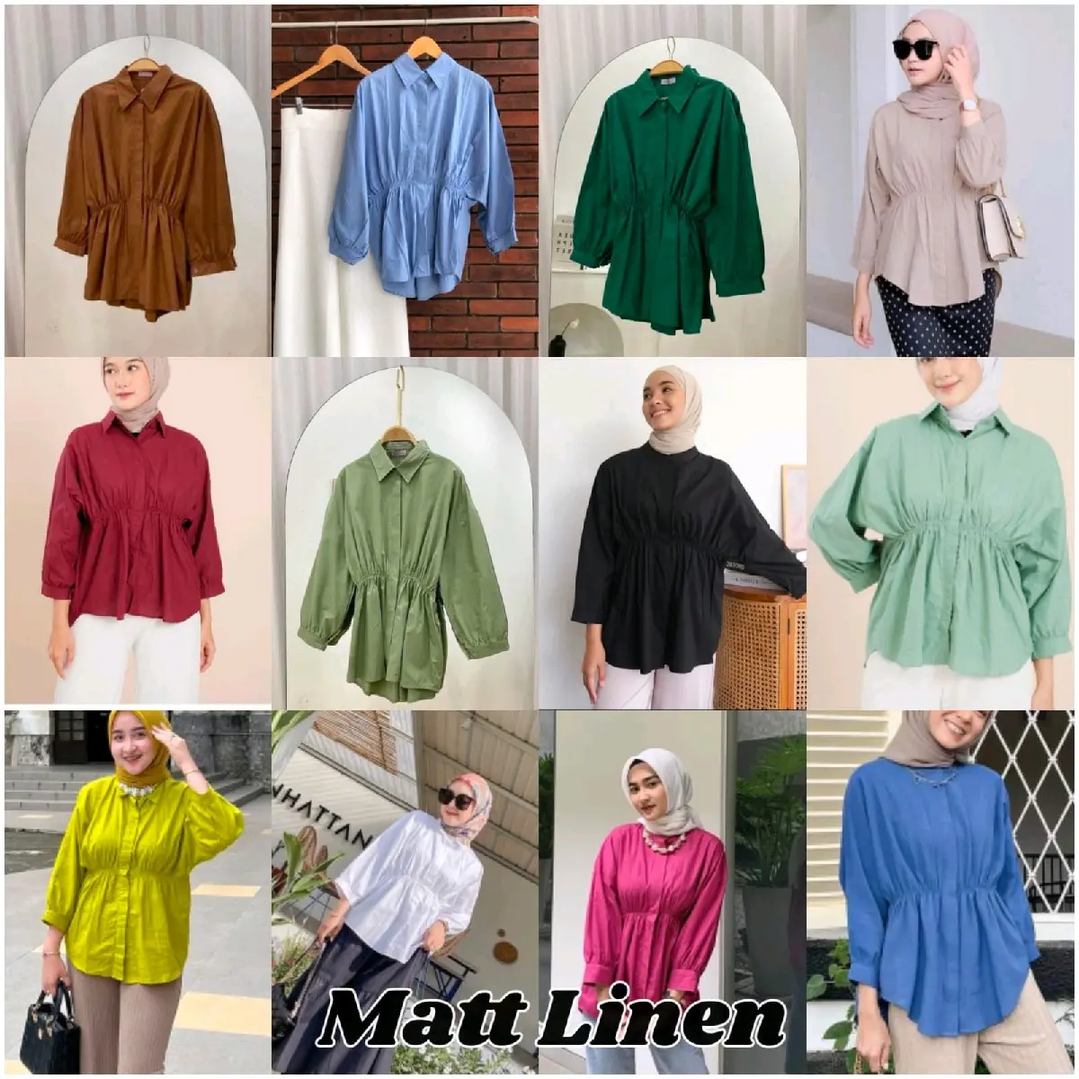 Alya Shirt Kemeja Oversize/kemeja linen oversize Baju Fit