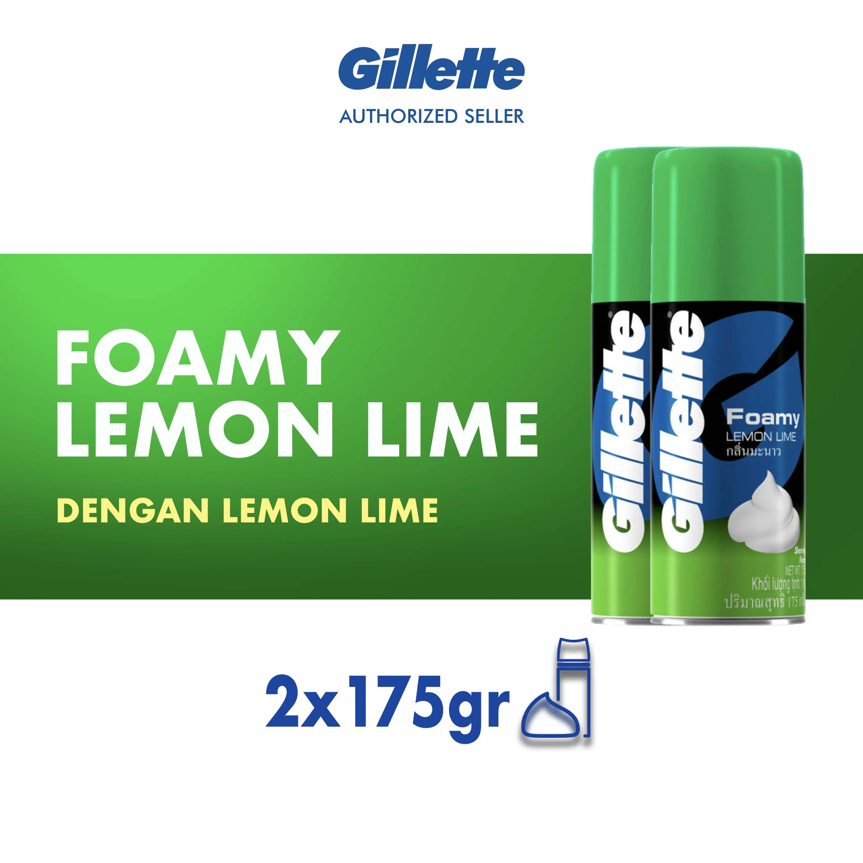 Gillette Shave Cream Lemon Lime 175 gr - Isi 2
