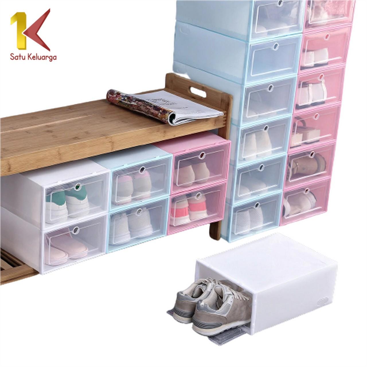 [COD] SK C544 Kotak Sepatu Plastik Lipat Transparan Tebal Serbaguna Dapat disesuaikan