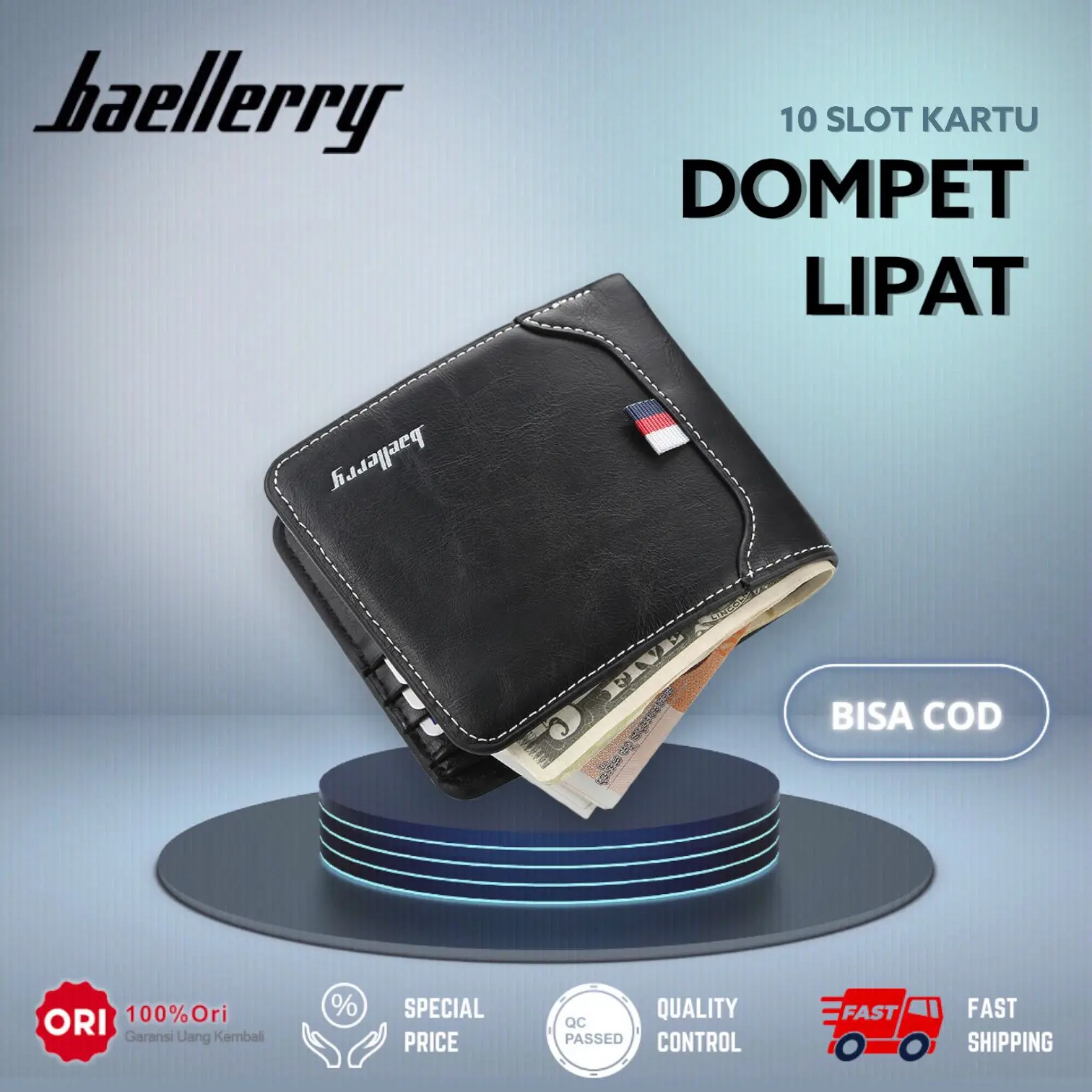 Dompet Pendek Pria Bahan Kulit BAELLERRY D1308
