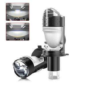 H4 LED Projection Headlamp Projection Lens, Fan Cooled 160W H4 Automotive Hi Lo Beam Bulb 12V Motorcycle Light Projection Lens