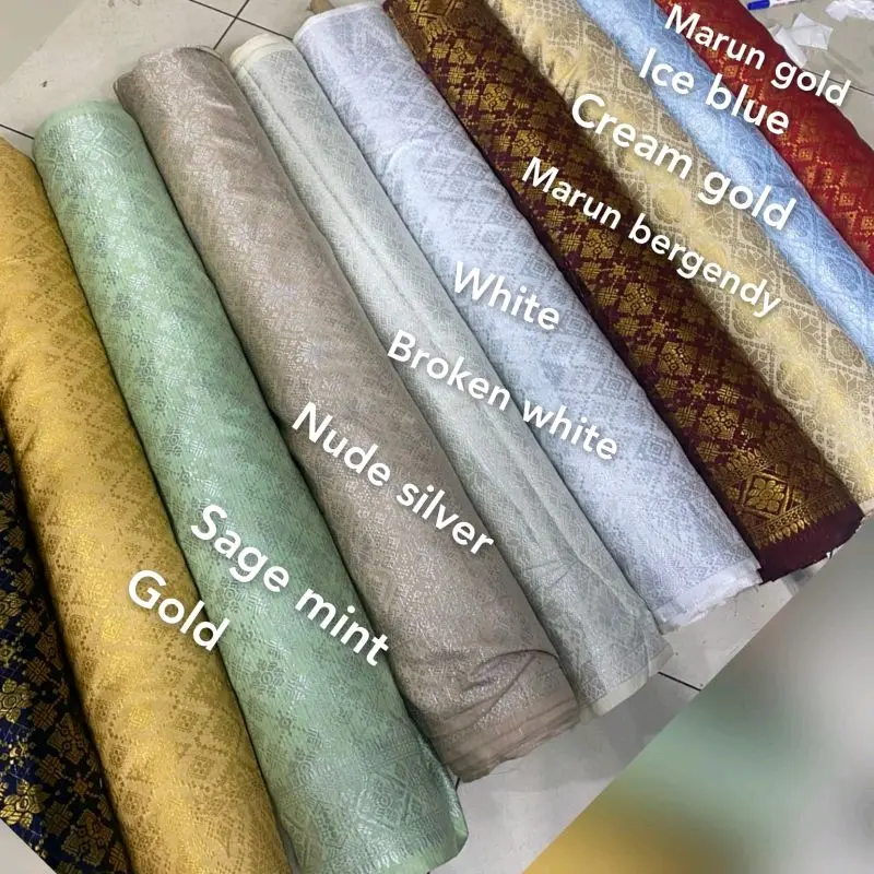 KAIN SONGKET PALEMBANG HARGA 1.5 METER - Kain Songket Semi Mesin Meteran Premium / Bahan Kain Rok Kebaya Kain Songket Asli Palembang/ Bahan Kain Songket Lemas 1