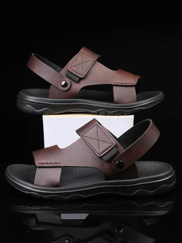 Men's Fashionable Plain Color Slides, Casual Comfortable Non-slip Slippers for Indoor & Outdoor Wear, Breathable Comfortable Shoes for Daily Wear 1