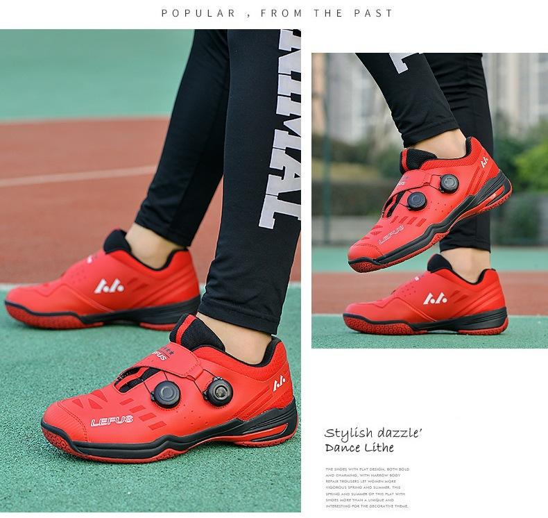 Product Introduction of In Stock Professional Badminton Race Shoes Feather Training Shoes Men's and Women's Same Sneaker Tennis Shoes Revers Badminton Shoes Men's and Women's Same Rotating Button Non-Slip Wear-Resistant Table Tennis Training Sneakers Sneaker Tennis Shoes 24