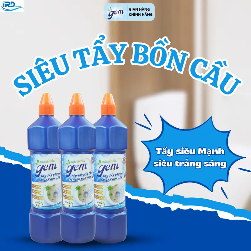 [GEM] Mua 1 Tặng 1 Nước tẩy Bồn Cầu chai 1L, Tẩy sàn nhà tắm, tẩy trắng gạch men nước  tẩy  nhà  vệ  sinh 3