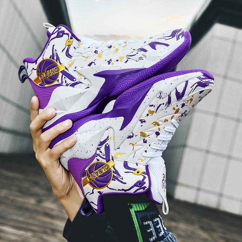 Product Introduction of Spot high-top basketball shoes men's shoes grip mesh leather sports shoes for junior high school students combat sneakers 10