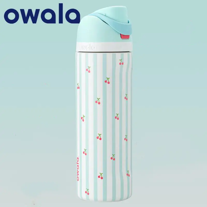 Birthday Bash  Owala FreeSip Insulated Stainless Steel Water Bottle with Straw for Sports and thermos cup outdoor sports water bottle new Owala double-layer vacuum thermos cup sports water bottle outdoor sports straw water cup Drinkware Flasks Portable