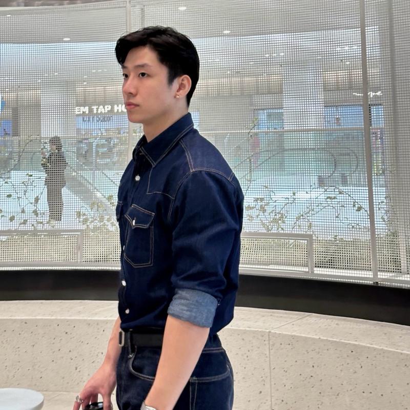 Bat Wing Denim Shirt Menswear Áo Sơ Mi Nam