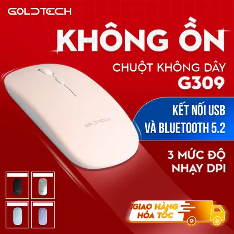 Chuột bluetooth không dây G309 ko tiếng click sạc 1 lần dùng 8 tuần cho laptop MacBook PC iPad Tablet Smart-Tivi
