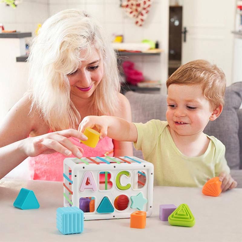 Baby Montessori Toy, Baby Sensory Toy, Early Education Toy, 1 Box Manhattan Teether Ball & 1 Box Stacking Blocks Toy, Educational Toy for Kids 7