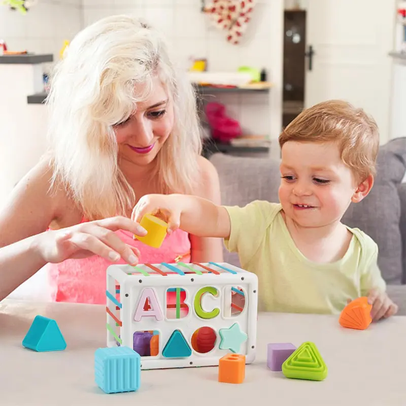 Baby Montessori Toy, Baby Sensory Toy, Early Education Toy, 1 Box Manhattan Teether Ball & 1 Box Stacking Blocks Toy, Educational Toy for Kids 7