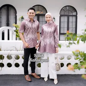 Batik Wanita Modern Blouse Batik Wanita Kancing  Batik Couple Kekinian Motif Lolipop By Batik Kahuripan