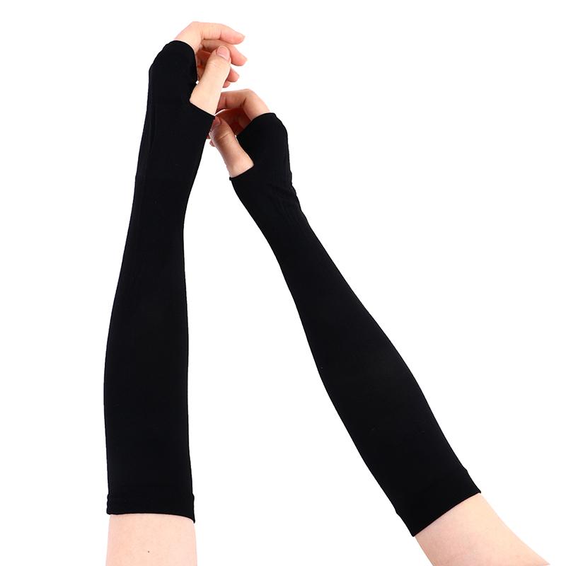 Product Introduction of Tay Áo Chống Nắng, Chất Liệu Lụa Lạnh Cánh Tay Áo, Chống Tia UV, Chống Trượt, Thích Hợp Cho Các Hoạt Động Ngoài Trời Mùa Hè, Chẳng Hại Đi Xe Đạp độ đàn hồi tốt đen và cam 33