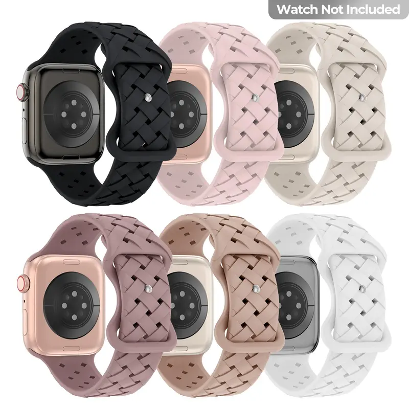 Sports Silicone Watch Band (Band Only), Breathable Soft Replacement Watch Band, Fashion Smart Watch Band Compatible with Apple Watch Series, Sports Watch Band 0