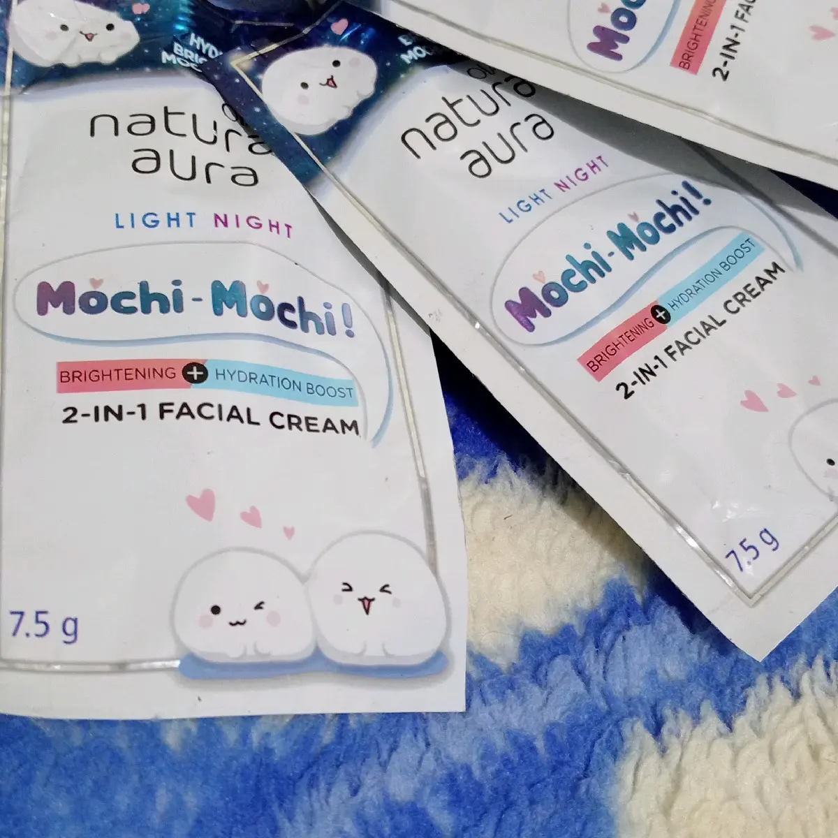 3pcs 2-in-1 facial cream MOCHi MOchi brightening +hydration boost 7.5g ...
