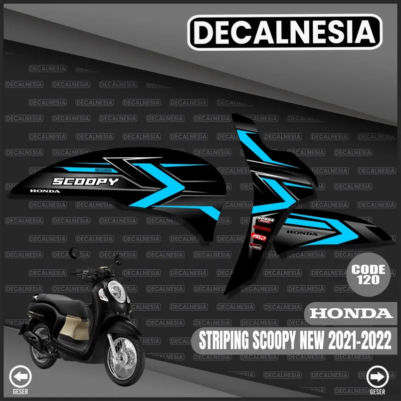 Stiker Striping Scoopy New 2021 2022 2023 2024 Motor Honda Semi Full Variasi Racing Aksesoris List Simple Decalnesia C120 1
