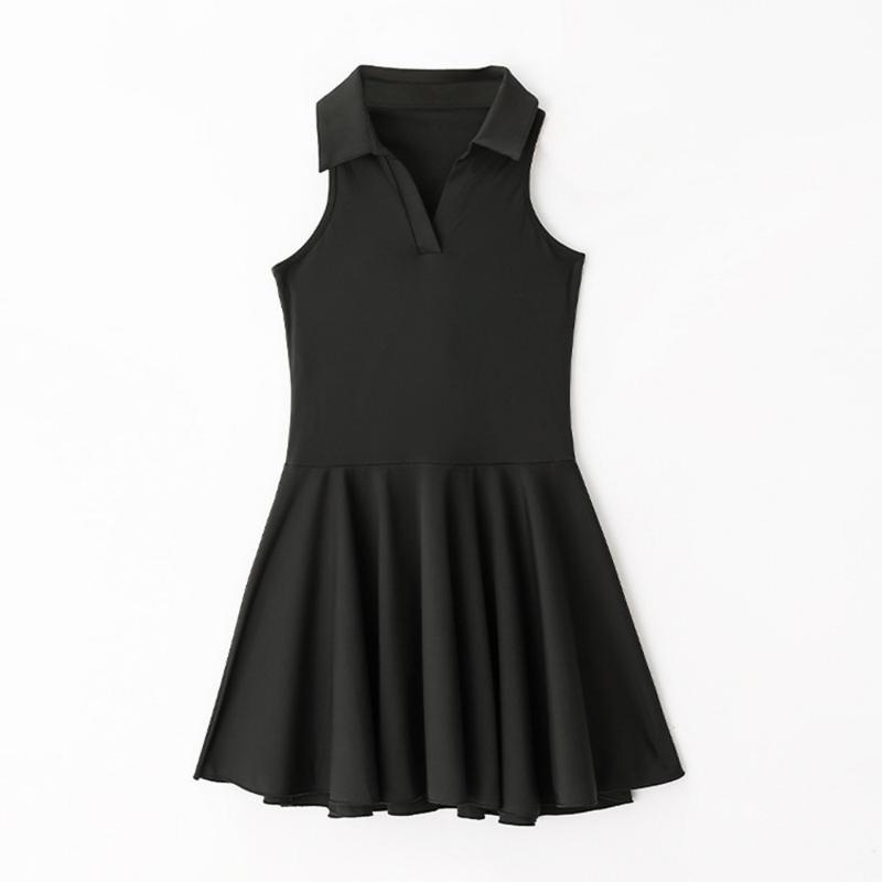 Lulu tennis suit set with chest cushion, V-shaped tennis skirt, women's dress, short, high-end sports short skirt 4