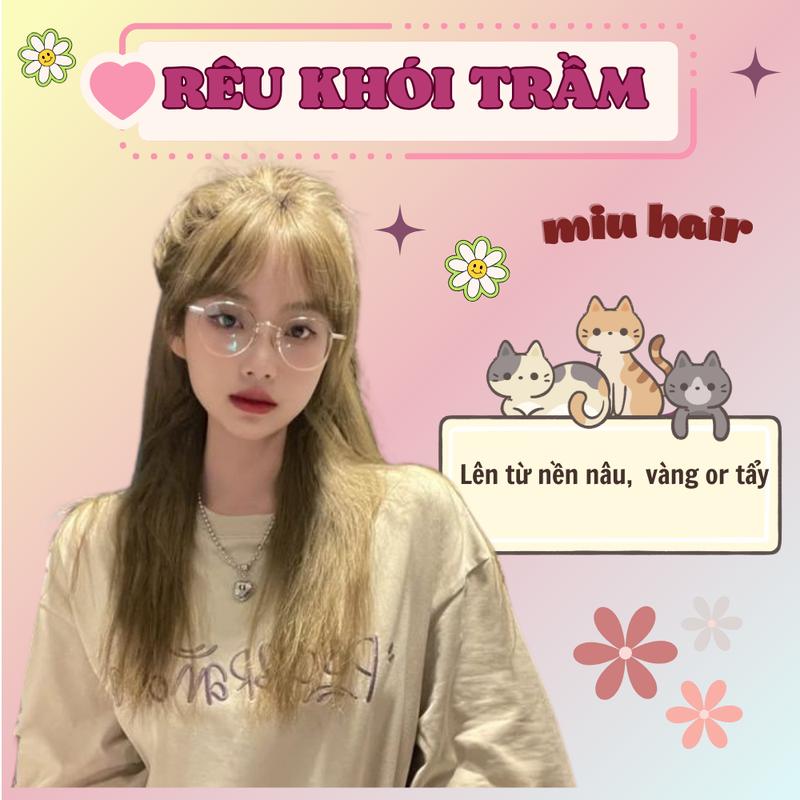 Nhuộm tóc màu rêu khói trầm, rêu đá lên từ base nâu hoặc nâng nền tóc