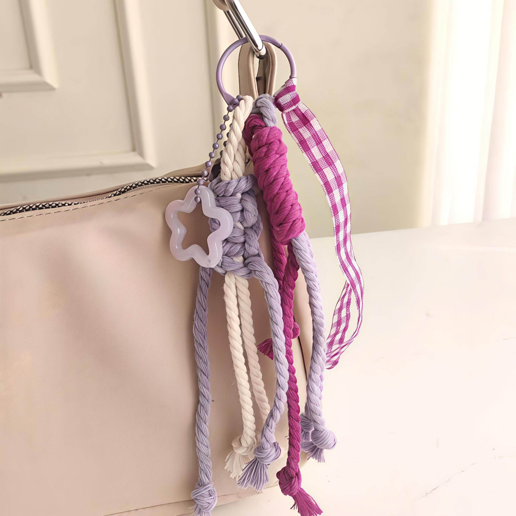 [ TokoAzkia33 ] Best selLer!! Keychain Charm GANTUNGAN TAS / GANTUNGAN KUNCI MACRAME PITA ESTETIK