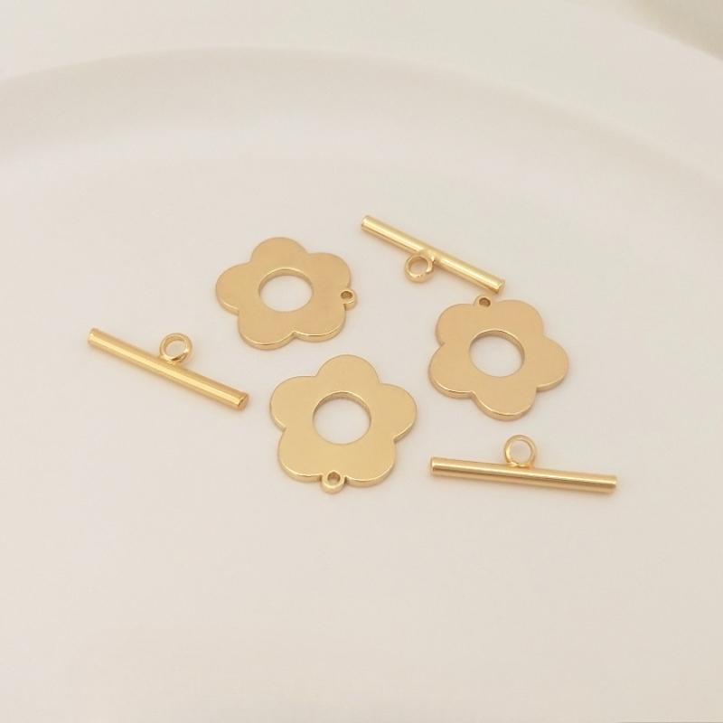 Product Introduction of OT Buckle, Necklace Buckle, 2 Sets, Wholesale, DIY, YY-88,14K, Gold Plated, Color Preserved, Flower Shaped, Plum Blossom, Bracelet Buckle, Crystal Beads, Links, Accessories 9