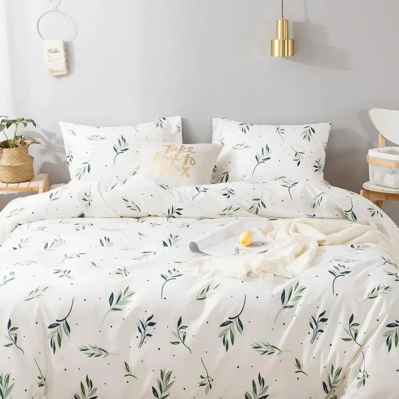 Floral Print Duvet Cover Set, 1 Count Duvet Cover & 2 Counts Pillowcase without Filler, Soft Comfortable Bedding Set for Home Bedroom