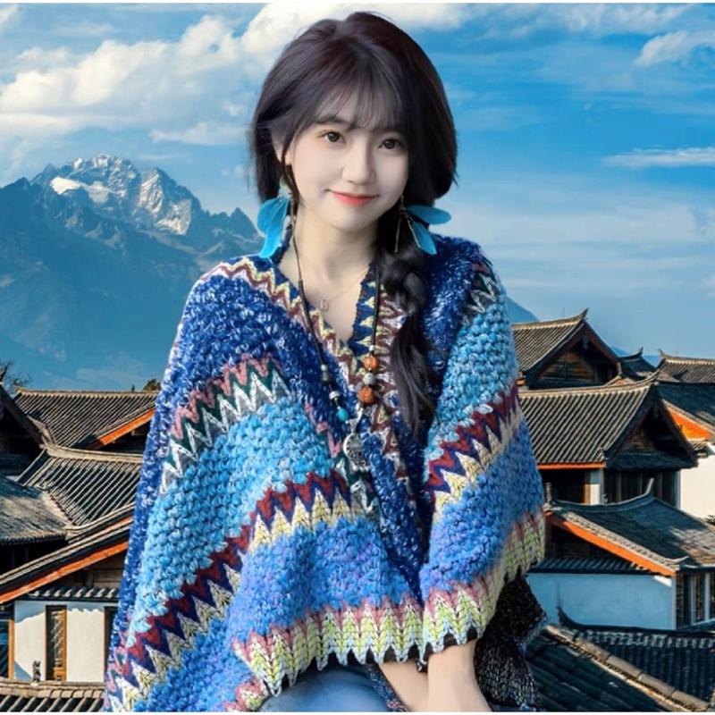 Khăn choàng cổ ,Khăn Quàng Cổ áo choàng thổ cẩm nhiều màu, phong cách Tây tạng cho nam và nữ Hoa Nhung kai  khăn  Len Women