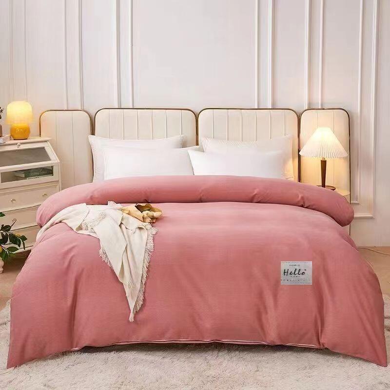 Product Introduction of Pure cotton piece solid color cover, 150x200x230 thick brushed single person double duvet cover 10
