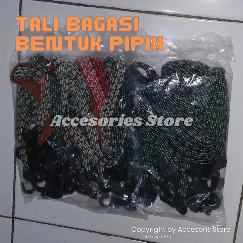 Tali Bagasi Motor Pipih Multifungsi Panjang 2 Meter/Tali Bagasi  Ikat Barang di Motor 7