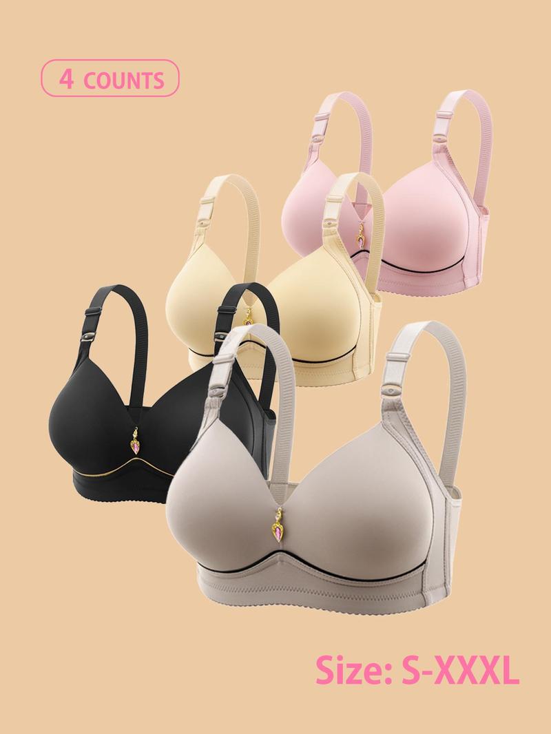 Product Introduction of Women's Solid Wireless Bralette, Comfortable Breathable Adjustable Strap Bra, Soft Lingerie for All Seasons 1