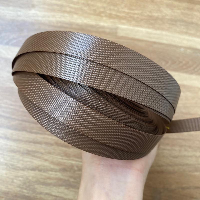 Dây nhựa Đan giỏ túi màu nâu bản 1,5cm phong cách vintage, tote - phụ kiện túi xách chất lượng 0