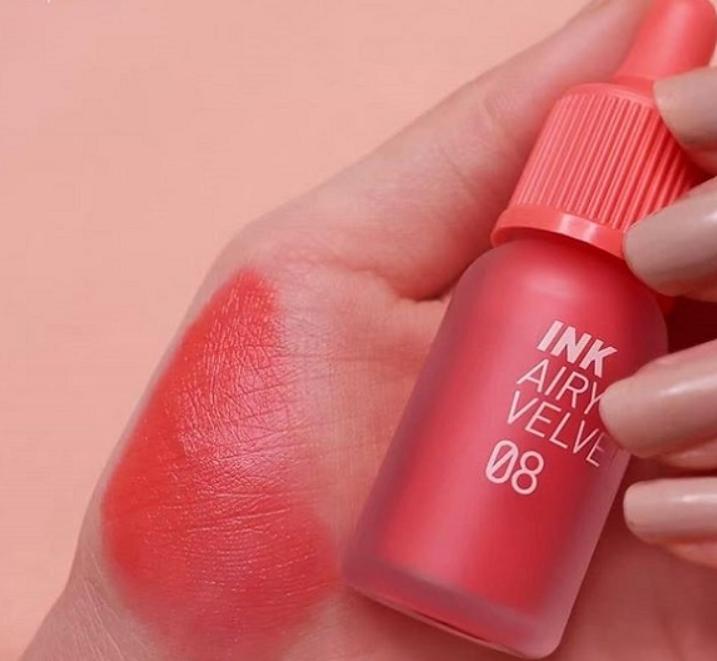 Son Ink Airy 08 Hồng Cam Đào, Son Peripera Ink Airy Velvet 08 Pretty Orange Pink