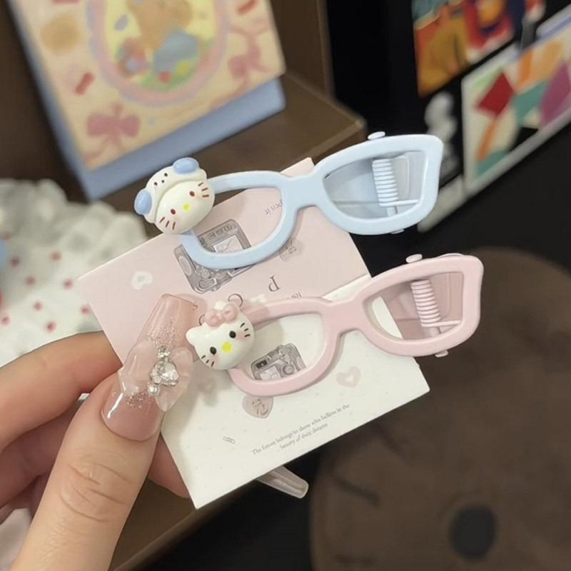 Kẹp Tóc Nhỏ Kính Hello Kitty Thiết Kế Dễ Thương Ngọt Ngào Mùa Hè Mới Thích Hợp Cho Bé Gái Có Thể Được Sử Dụng Làm Kẹp Tóc Mái Phụ Kiện Tóc