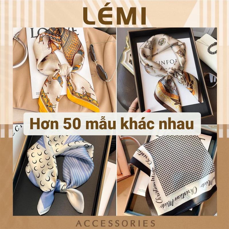 Khăn lụa vuông 70x70 Khăn Turban Badana quàng cổ buộc tóc nữ thời trang công sở đa dụng lụa cao cấp Khăn Choàng