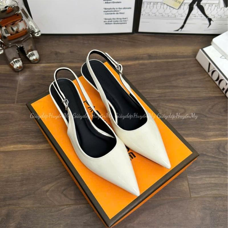 Cao gót 3p mũi nhọn da bóng kính hàng cao cấp full hộp ( AH36 )