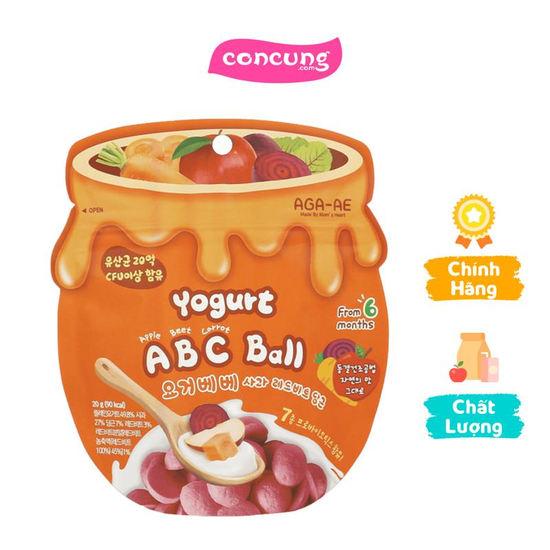 Snack sữa chua sấy khô AGA-AE vị táo, củ dền, cà rốt, 20g