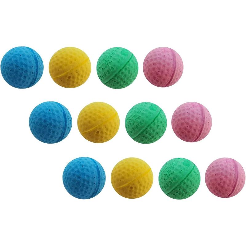 TikTok Shop Foam Soccer Balls Cat Toys for Indoor Cats Cat Balls 12 Pcs Individual Color Balls