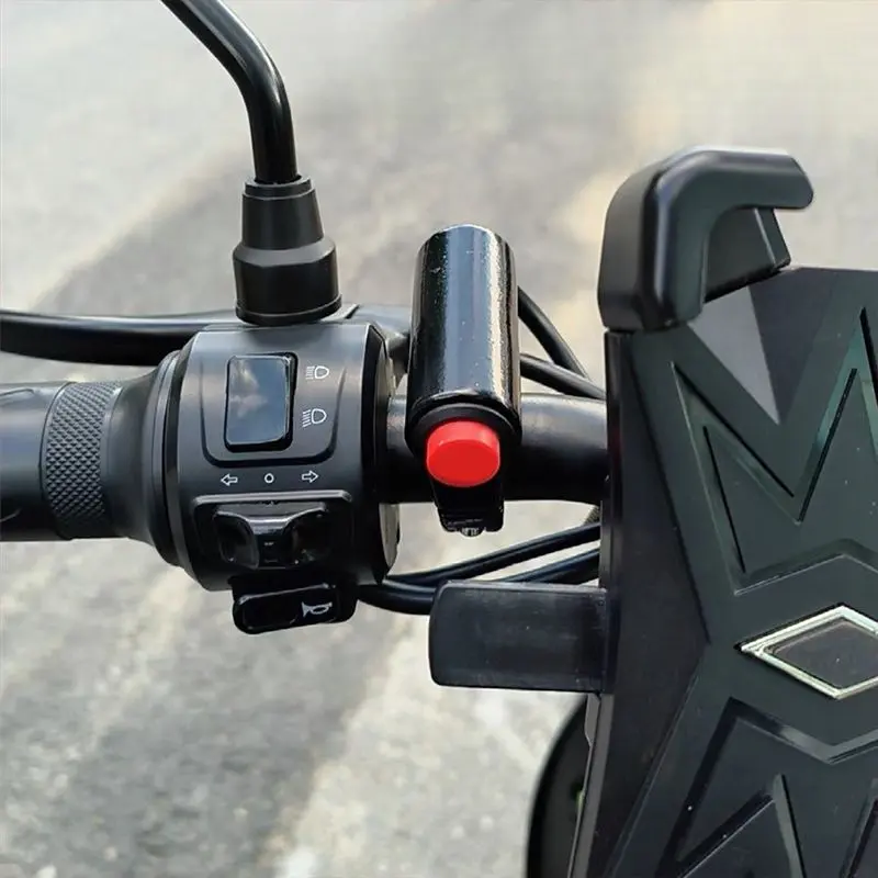 Motorcycle And Electric Vehicle Modification Universal Horn Switch Aluminum Alloy Waterproof Start Overtaking Light Button Switch Assembly