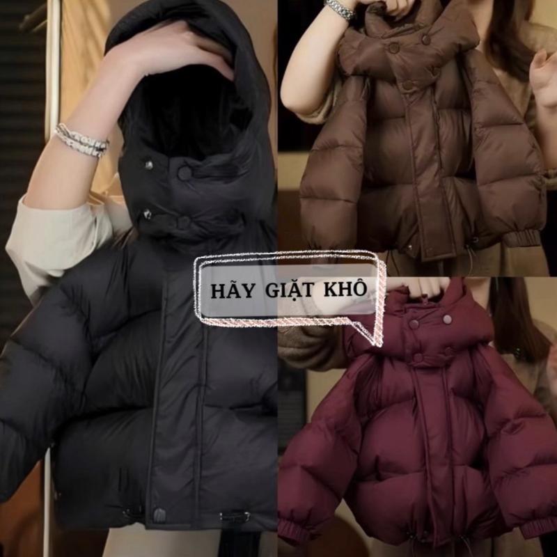 P2020- Áo khoác phao lông vũ 3 màu đỏ đen nâu cho bé trai và bé gái ( phù hợp giặt khô), áo mỏng nhẹ ấm áp cho bé mặc mùa đông.