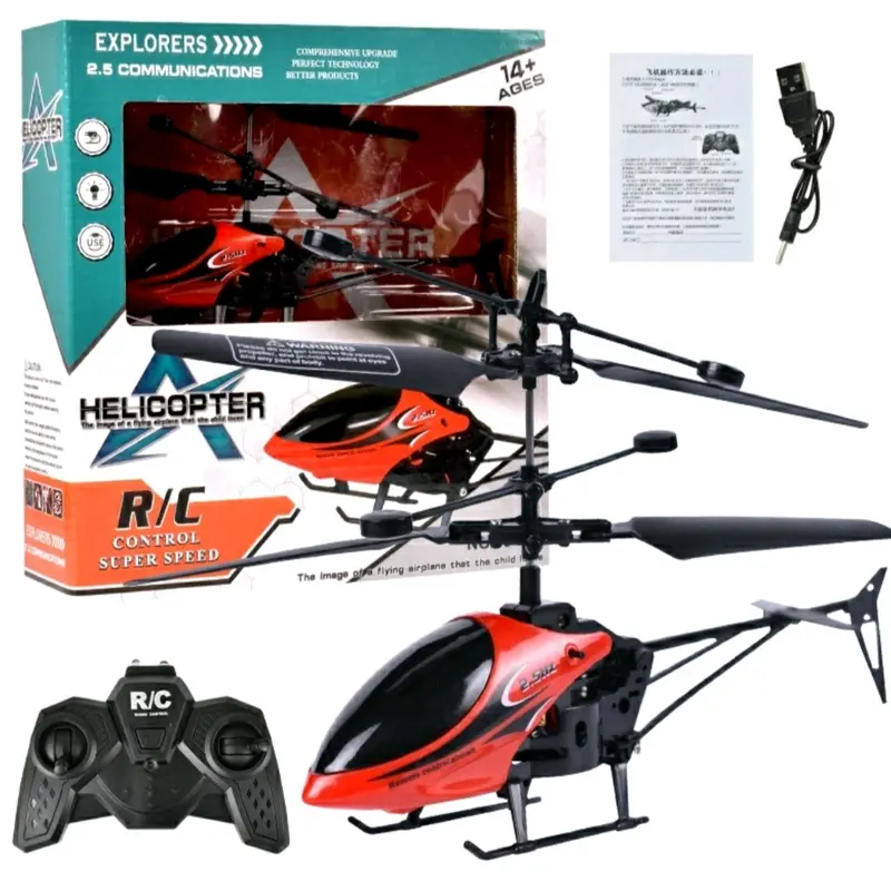 Helikopter remot control mainan terbang mini RC helicopter dengan lampu LED hadiah 6