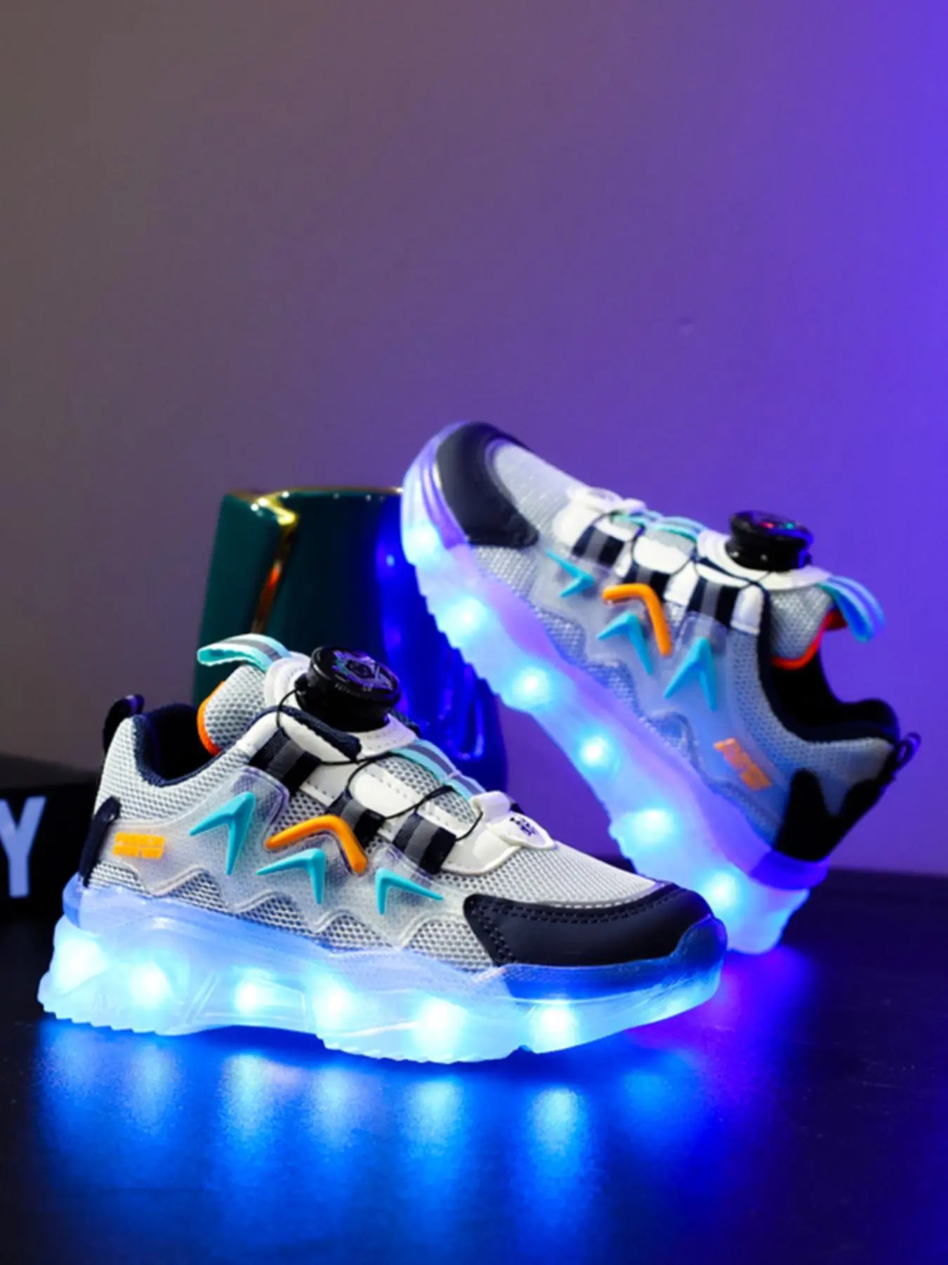 Usb Rechargeable Led Light Up Sneakers, Colorblock Luminous Running Shoes, Casual Fashionable Sports Shoes for Boys & Girls, Trendy All-match Sneakers for Daily Wear, Designer Shoes, Athletic