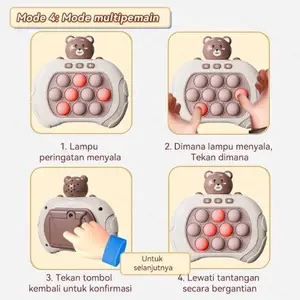 Pop It Elektrik Elektric Elektronik Push Bubble Game Challenge Fidget Toys Dengan Mesin Game LED Menghilangkan Stress Mainan fidged toys game Anti-Stres Squishy Permainan Toy