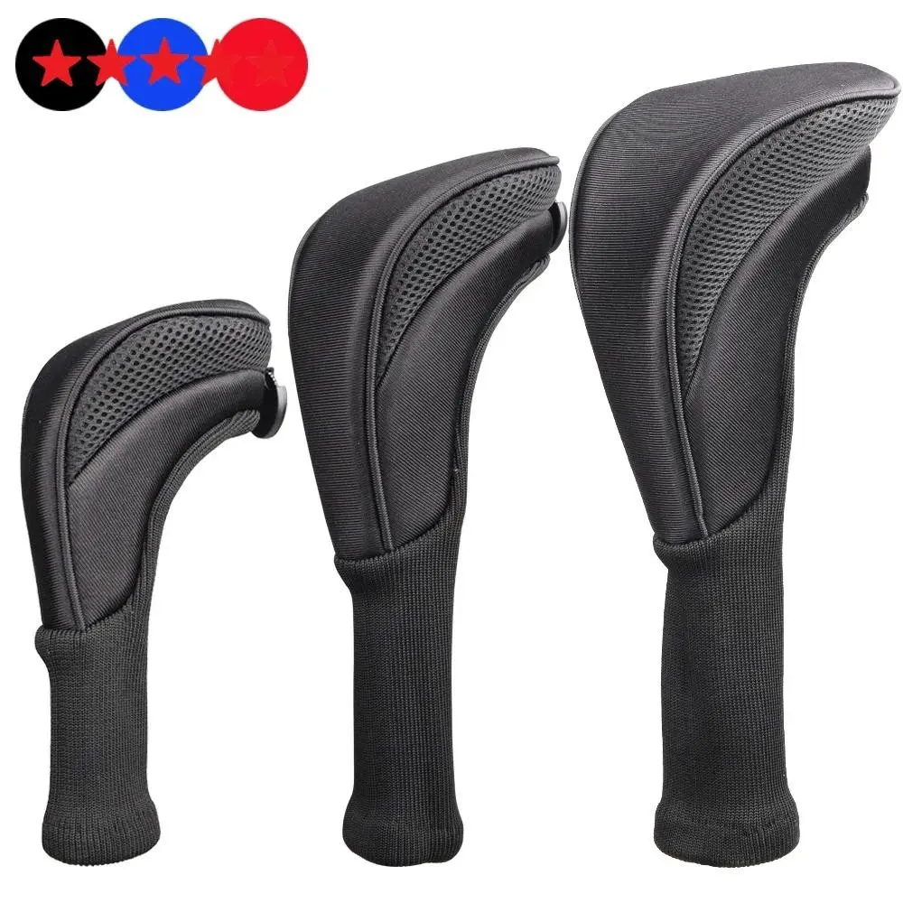 3Pcs Sarung Kepala Stik Golf Leher Panjang — Headcover Driver Kayu Fairway Dengan Penanda Nomor, Pelindung Kepala Premium Aksesori Golf AI