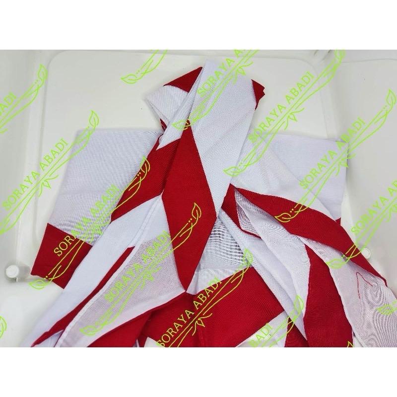 KACU / HASDUK / SETANGAN LEHER PRAMUKA UKURAN UNTUK SD Red White Cotton Silk 4