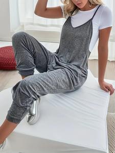 Mono sin camiseta con cuello en V y bolsillo liso para mujer, mono informal sin mangas con tirantes finos de camuflaje para uso diario, ropa de mujer para todas las estaciones