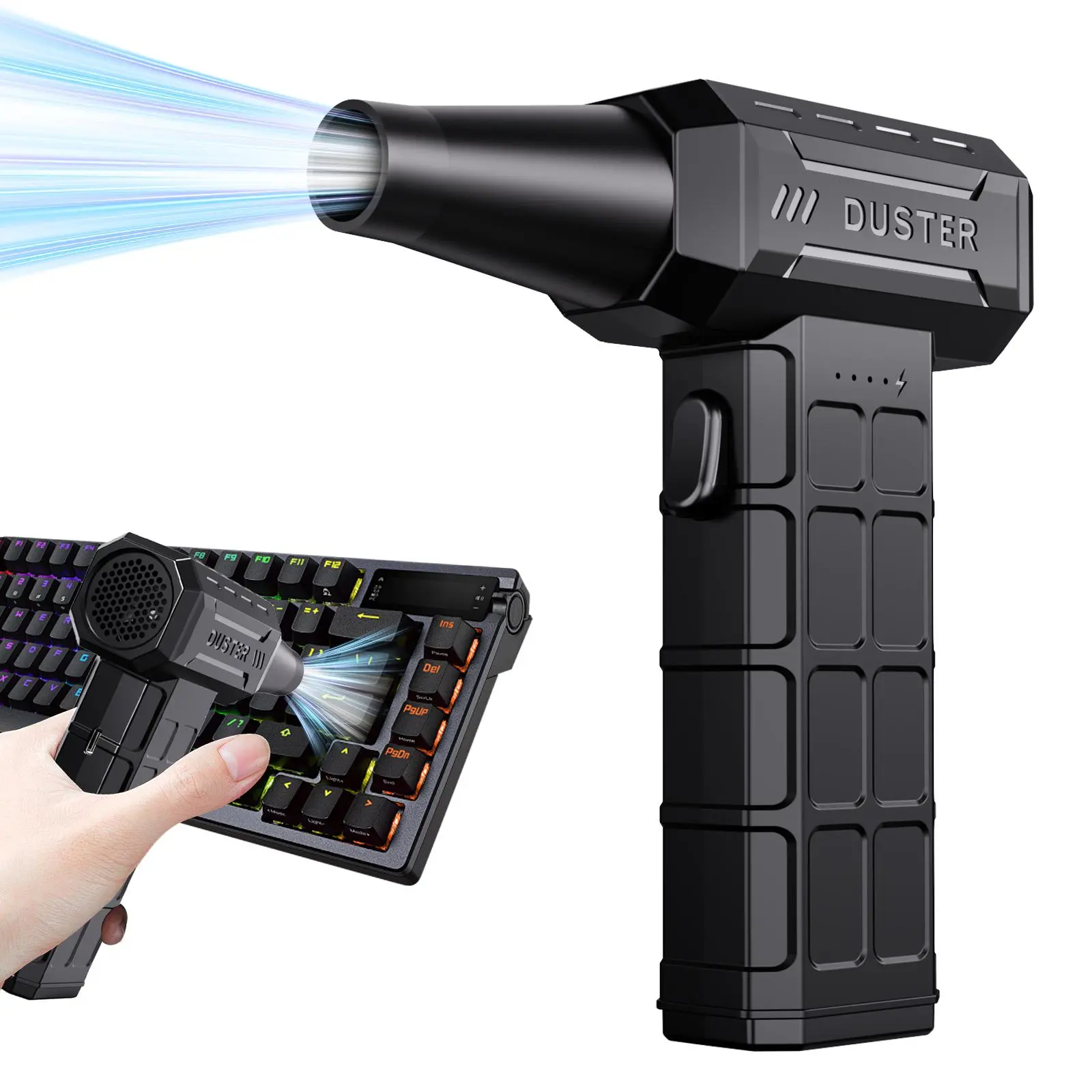 USB Rechargeable Air Duster, 150000RPM Electric Cleaner, High Blowing Cleaner for Keyboard, Computer, Electronic Device