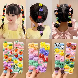 10PCS / SET IKAT RAMBUT DONAT ANAK KARAKTER TOWEL RING MODEL KOREA / KUNCIRAN RAMBUT KARET ANAK-ANAK