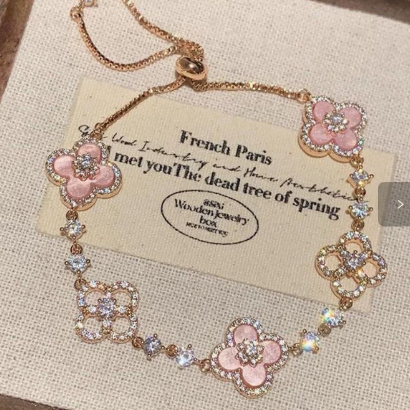 2026 Gaya Korea Baru Gelang Bunga Berlian Trendi Gelang Fashion Niche Perhiasan Hadiah Wanita Romantis