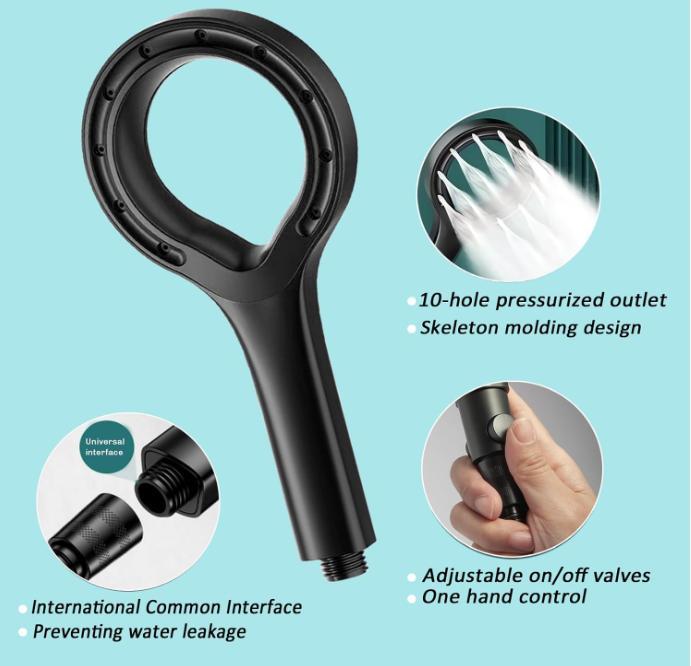 Product Introduction of 3 Spray Handheld Shower Head, High-Pressure Showerhead with 1.5m/2m Hose & Shower Stand set, Bathroom Water Heater Bath Pressurized Rain Shower Head 2